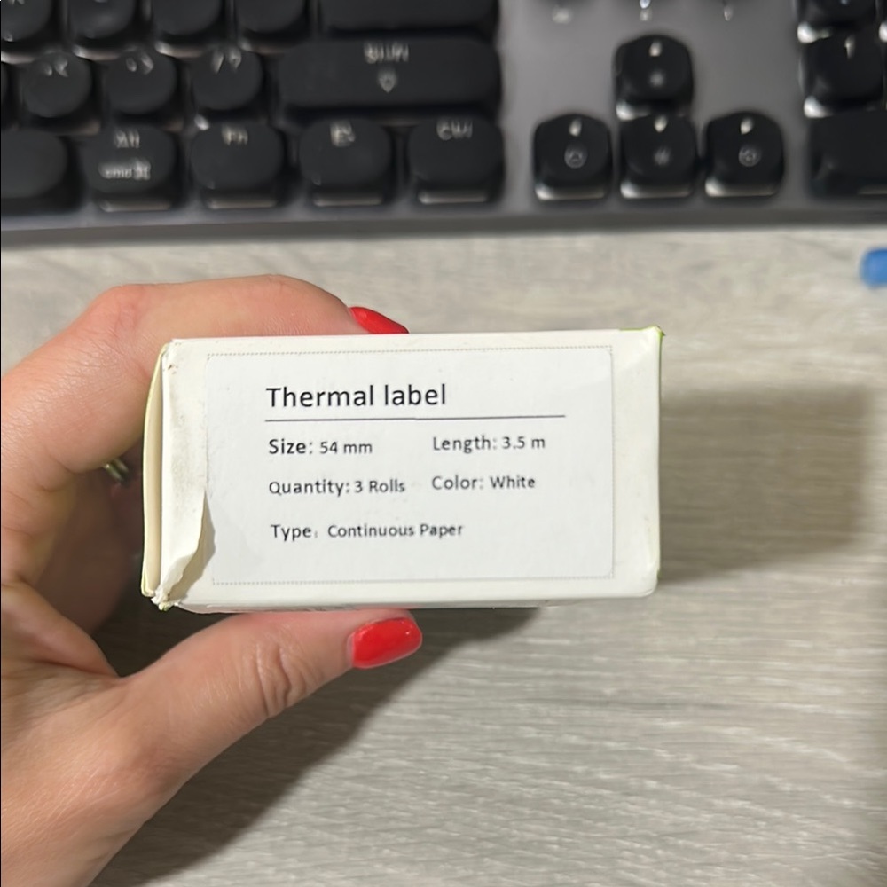 White Thermal Label Rolls set of 3 size 54MM length 3.5 M